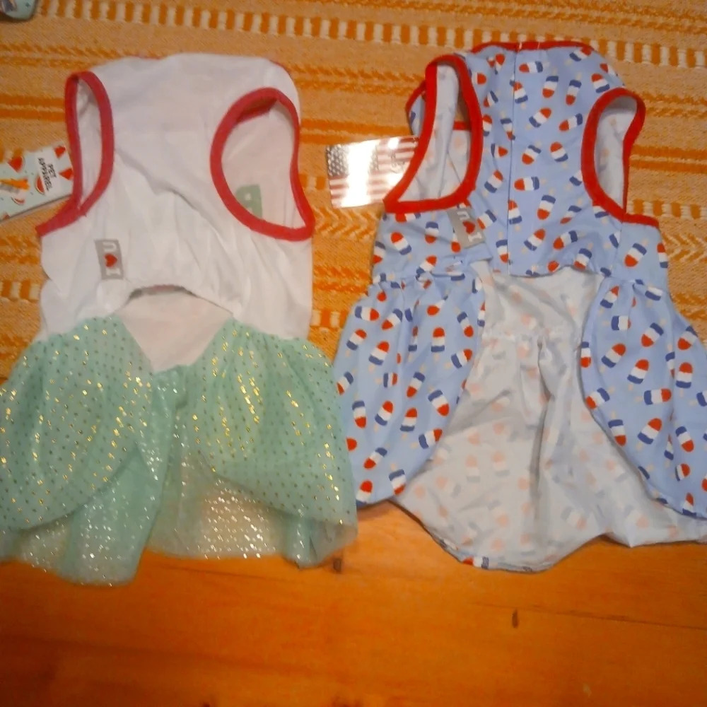 Two Dog Dresses, PET APPAREL/DOG APPAREL.  NWT